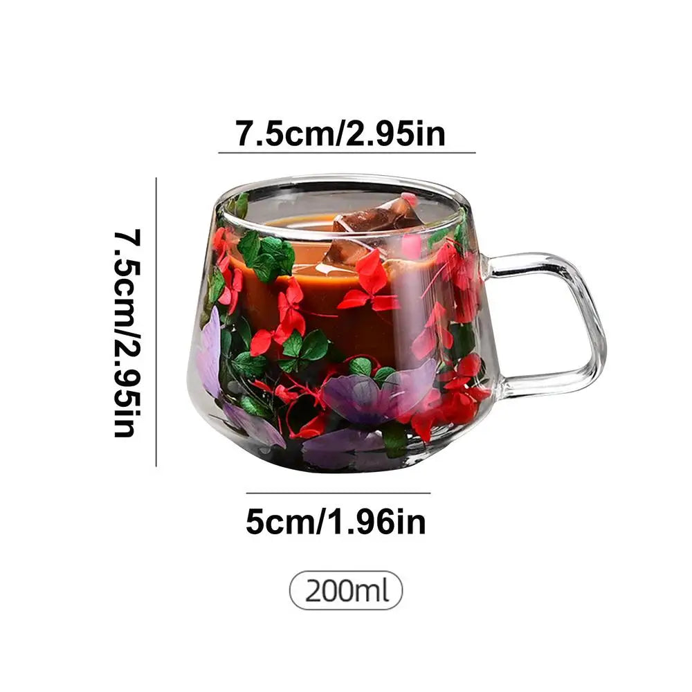 Double Wall Clear Glass Coffee Mugs