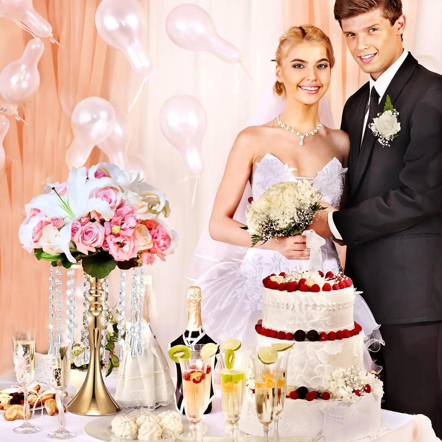 4 Pcs Wedding Centerpieces for Tables