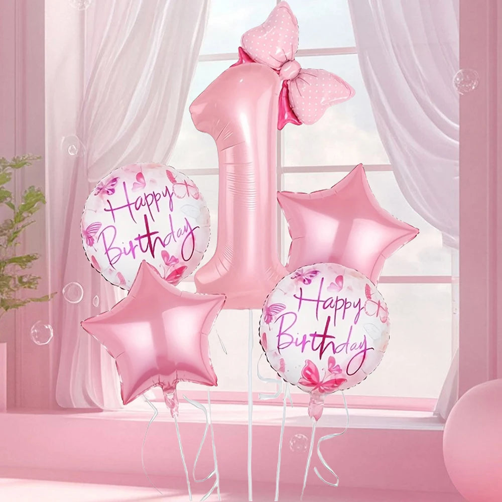 Pink Foil Number Balloons