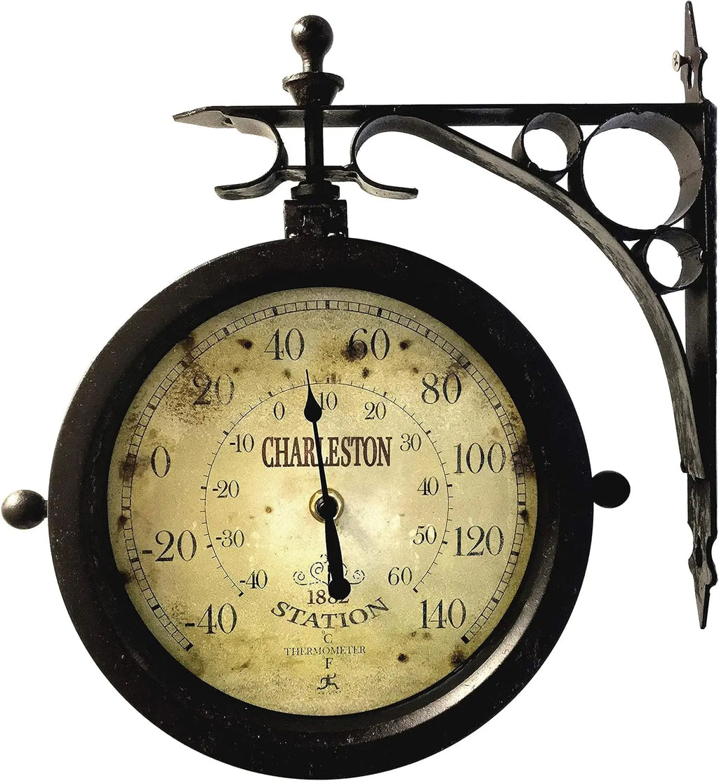 Train Station Clock Thermometer