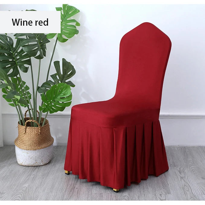 White Chair Cover Pleated skirt