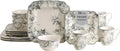 16-Piece Square Floral Dinnerware Set