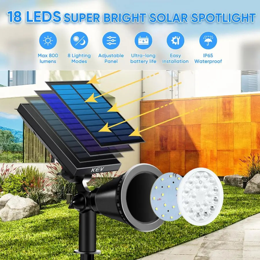 Solar Spot Lights Outdoor,18 LEDs