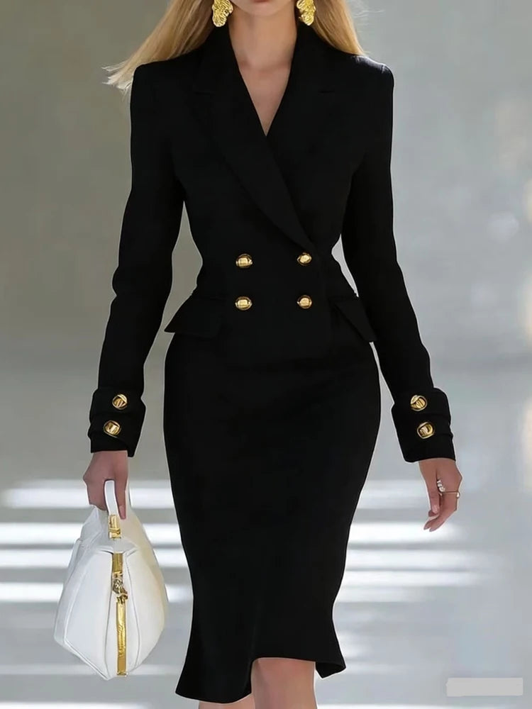 Double Breasted Blazer Dress