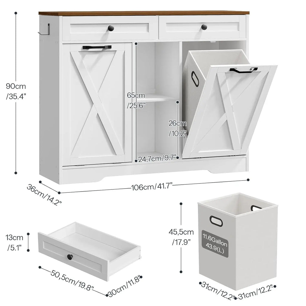Double Tilt Out Laundry Hamper Cabinet