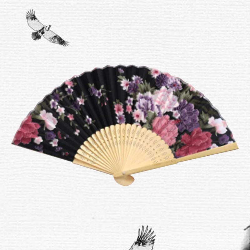 Vintage Style Silk Chinese Folding Fan
