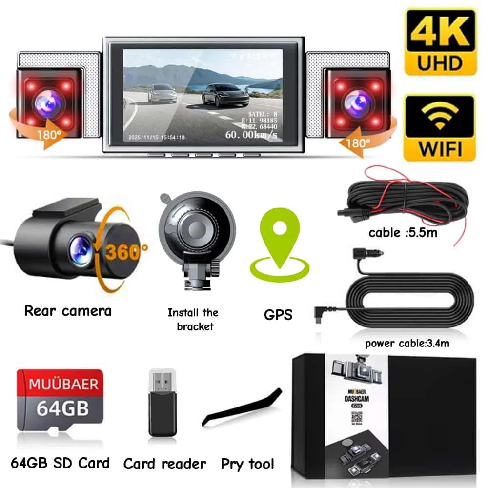 Touch Screen Mirror Dash Cam Front & Rear