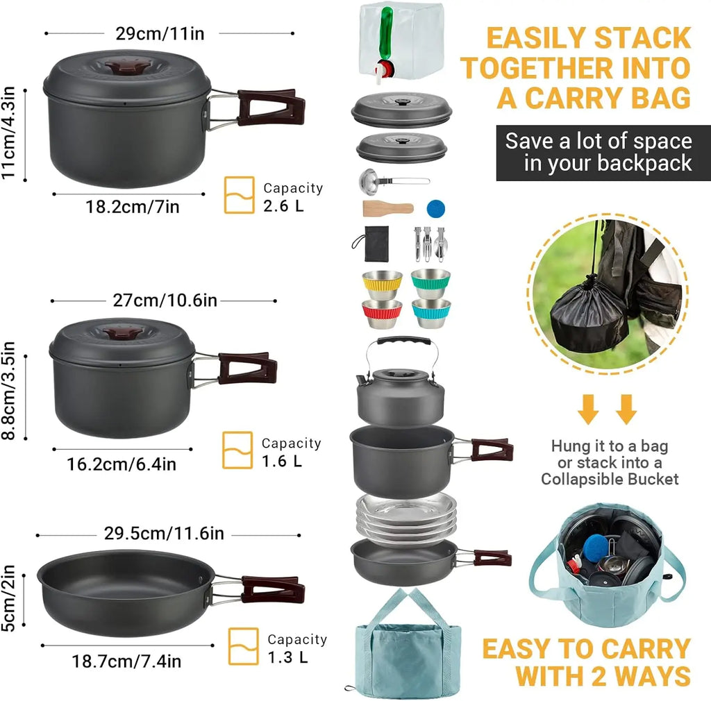 Camping 24 Pcs Cookware Set