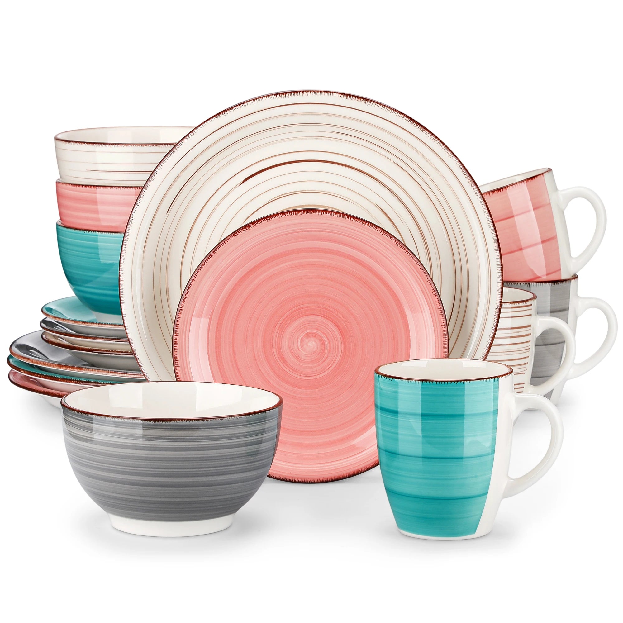 Porcelain Dinner Set Mix-Color Vintage Ceramic
