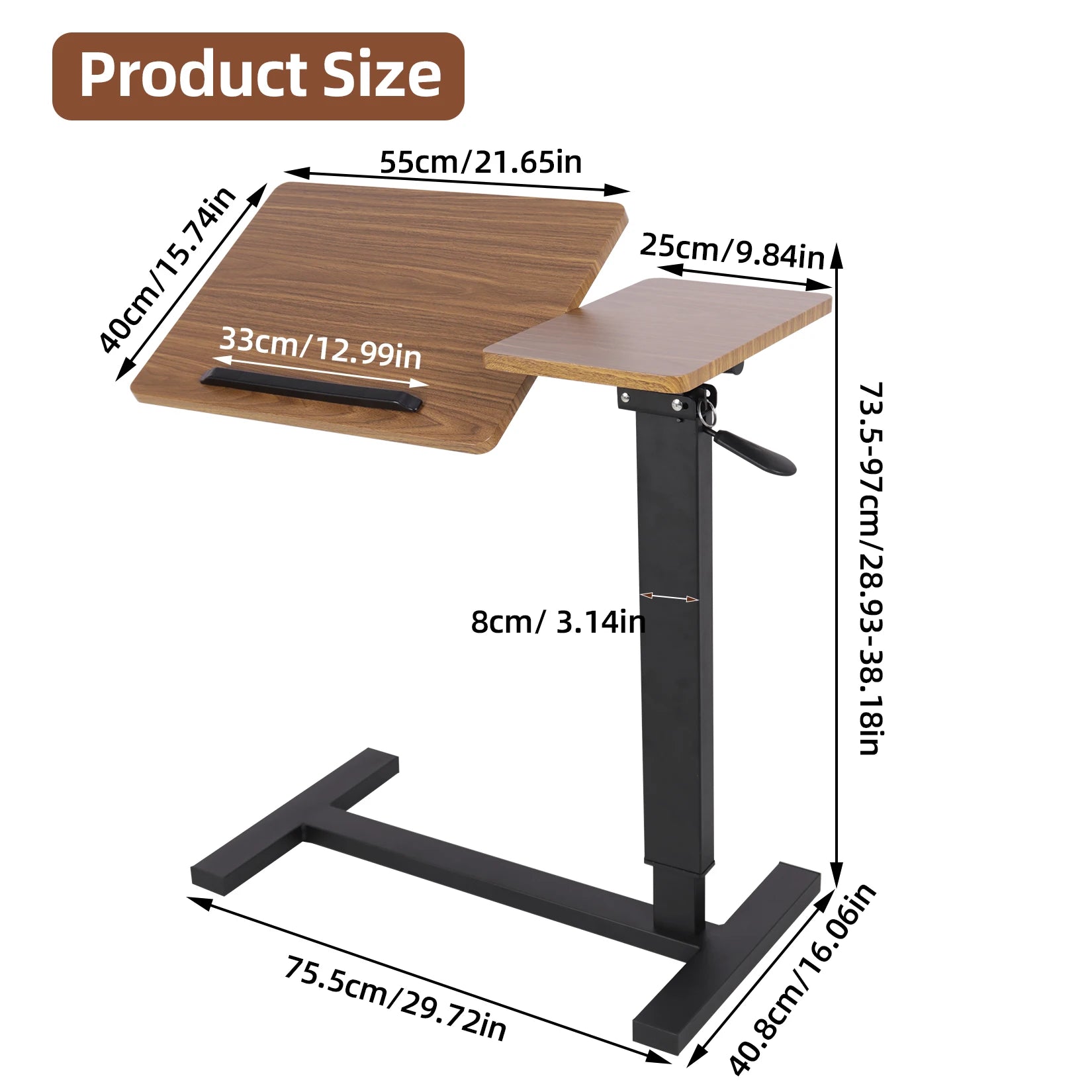 Height Adjustable Overbed Table