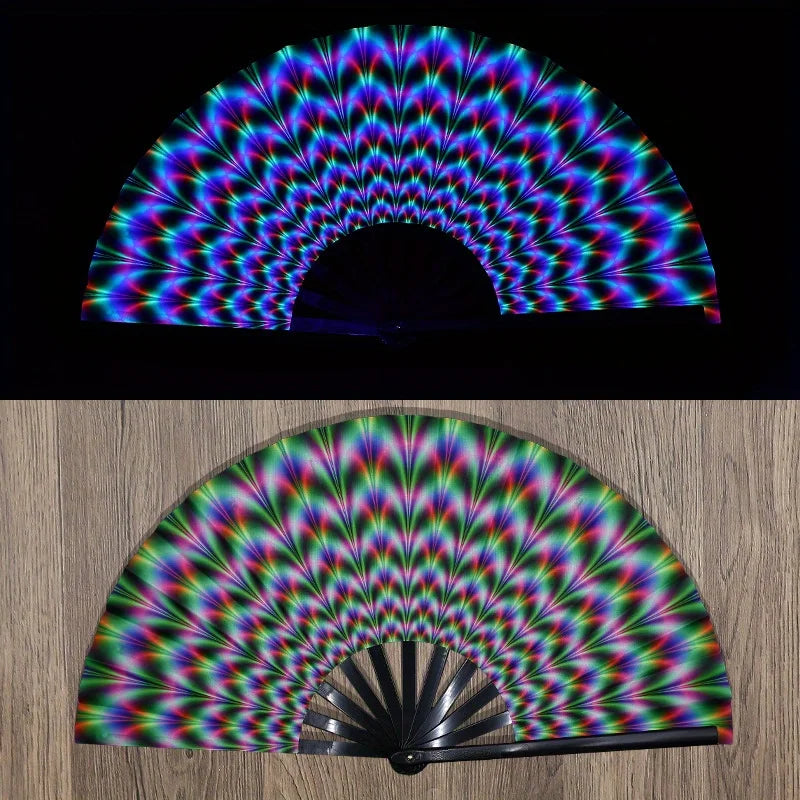 Folding Fan Bright Color Rainbow