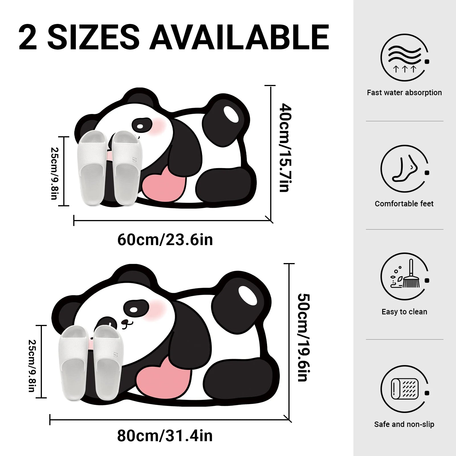 Panda  Bathroom Floor Mat
