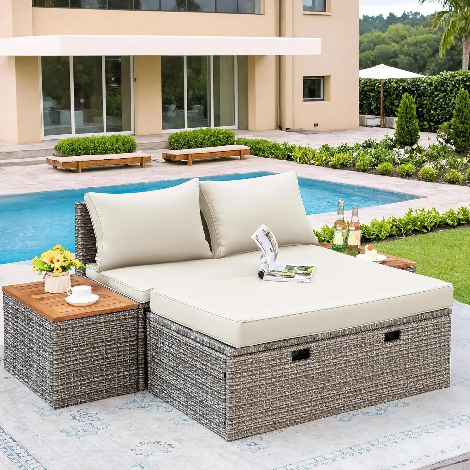 Relaxing Daybed Poolside