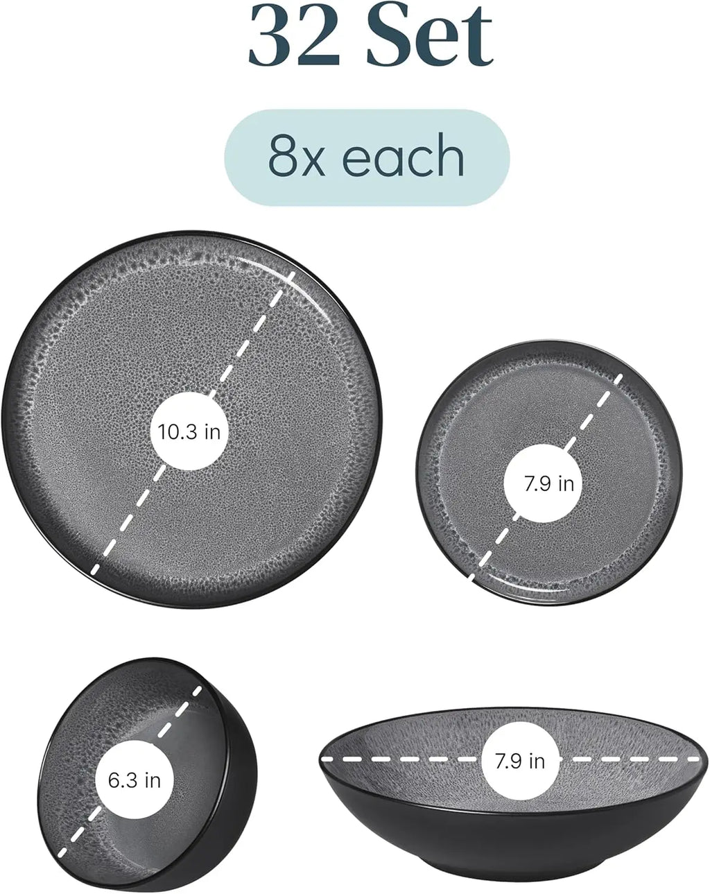 32-Piece Stoneware set For Dinner
