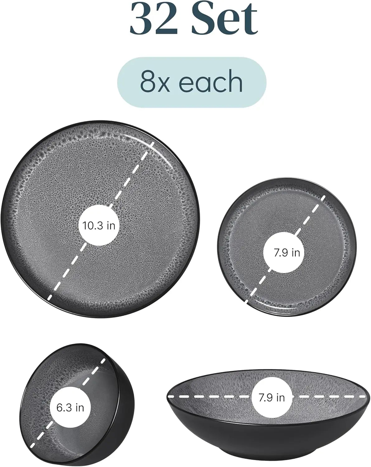 32-Piece Stoneware set For Dinner