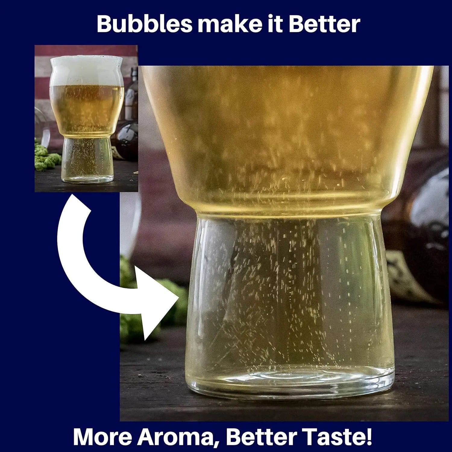 Stackable Craft Pint Beer Glasses Set of 4