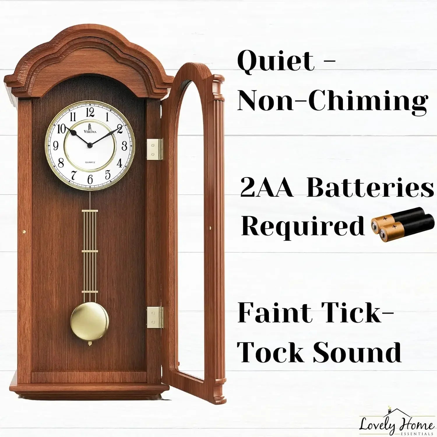 Grandfather Wall Clock with Pendulum