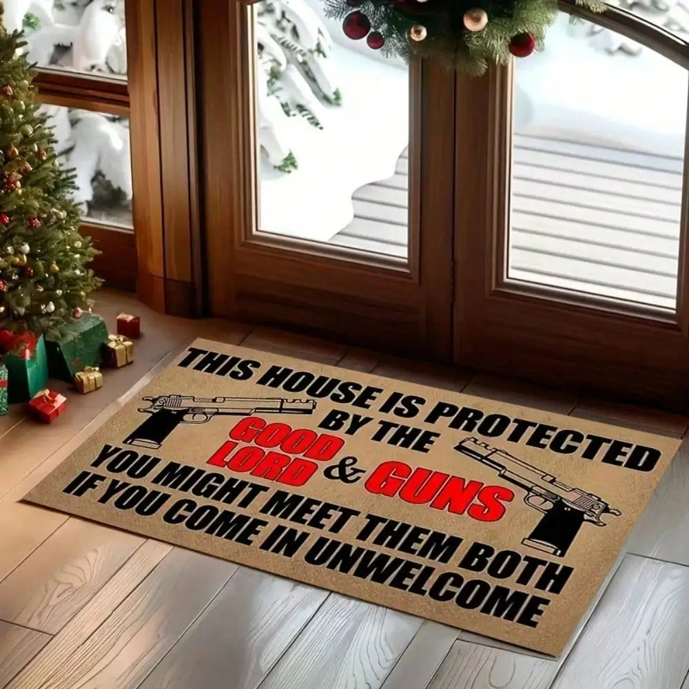 Welcome Protected By Guns Mat