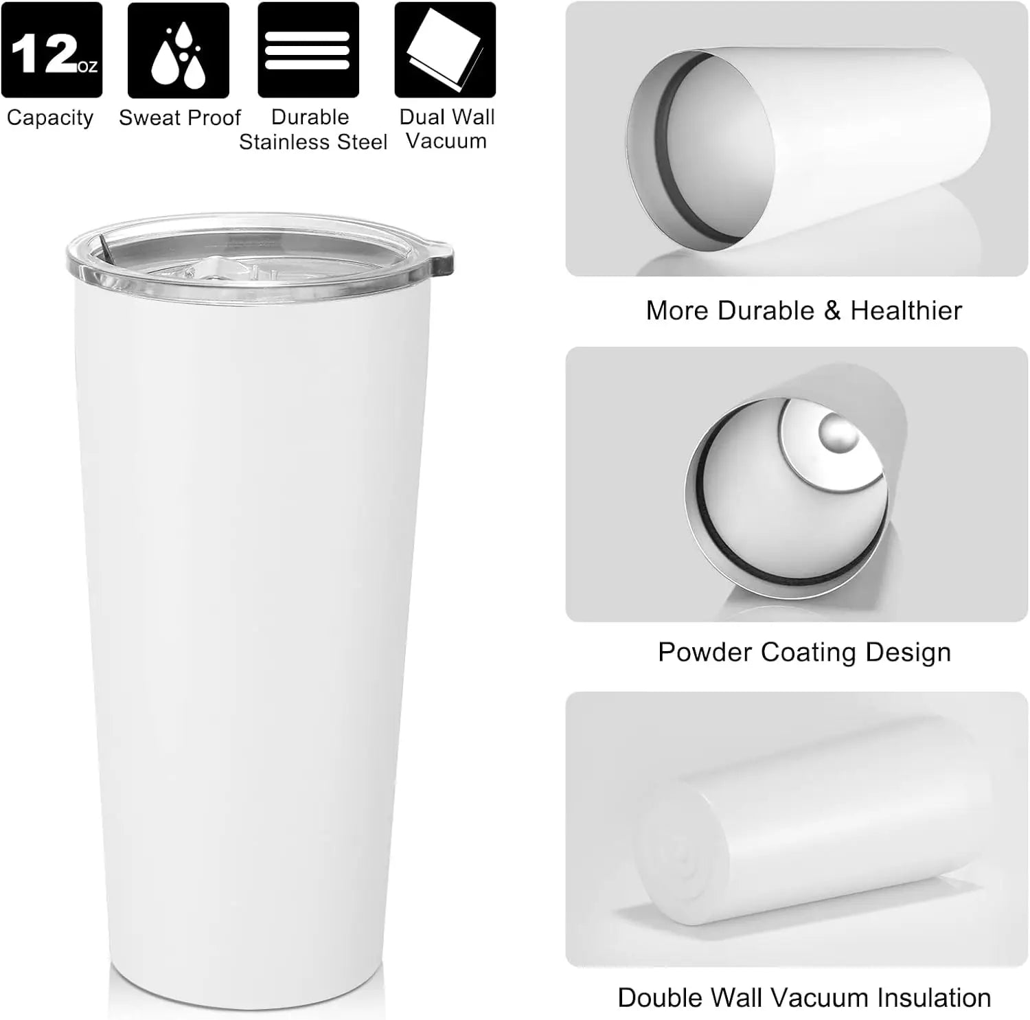 Stainless Steel Vacuum Insulated Tumbler w / Lid & Straw