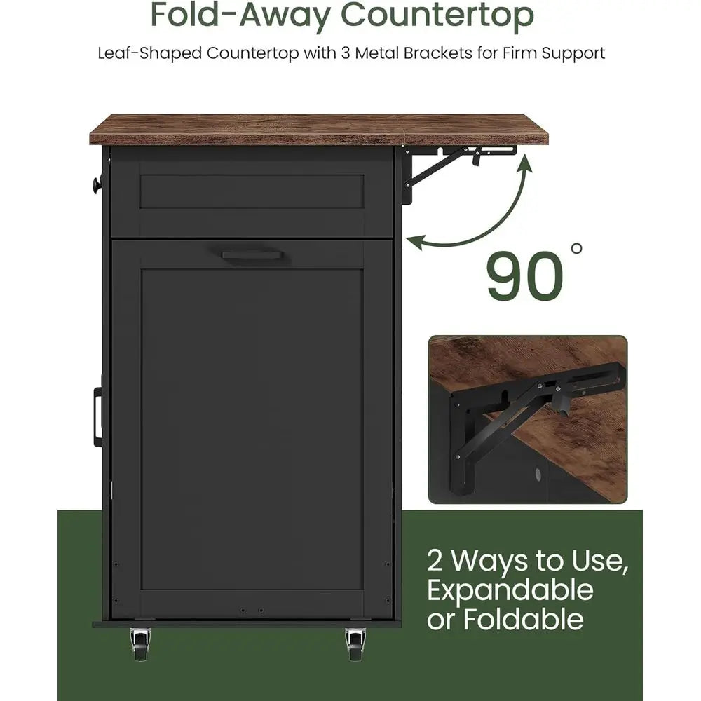 Movable 51.2  Kitchen Island