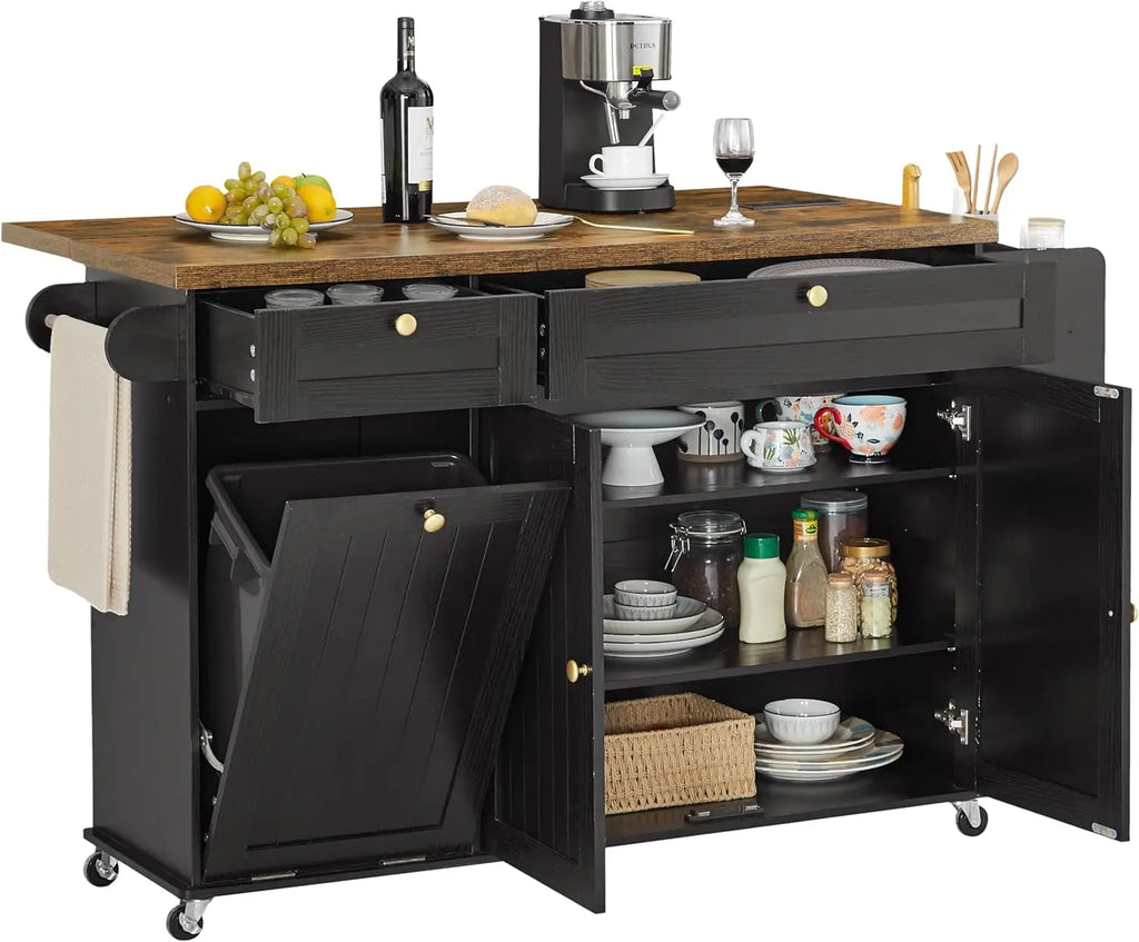 60" Mobile Kitchen Islands Rolling
