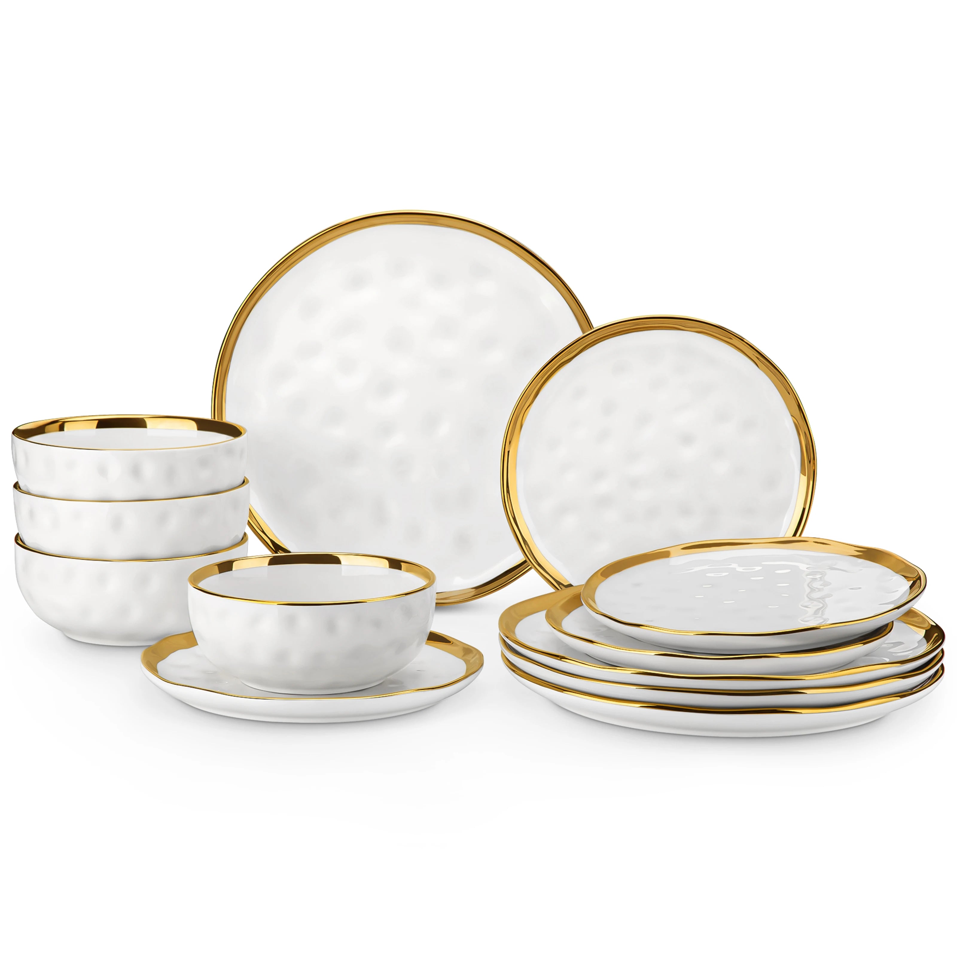 12/24 Piece Elegant Porcelain Dinnerware Set