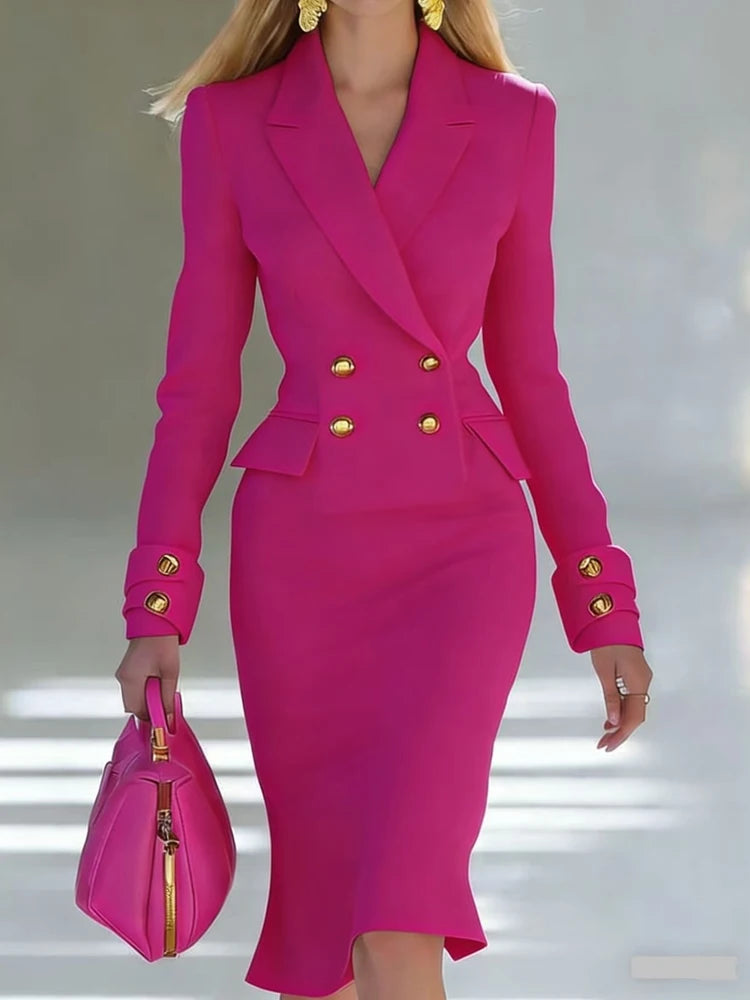 Double Breasted Blazer Dress