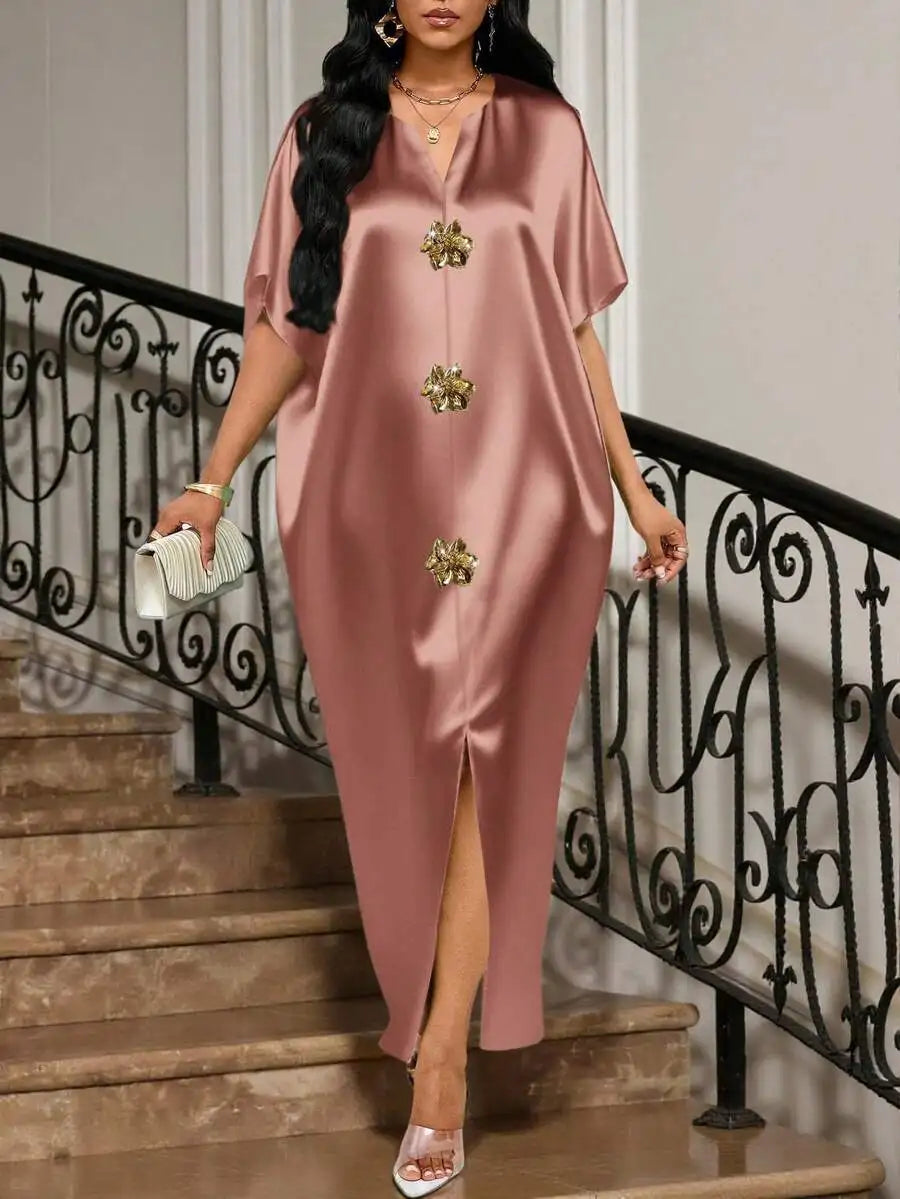 Elegant Satin Midi Dress