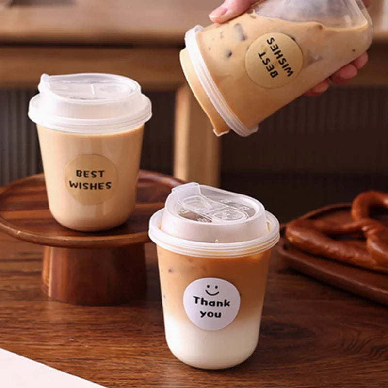 Disposable Plastic Coffee Cups with Lids
