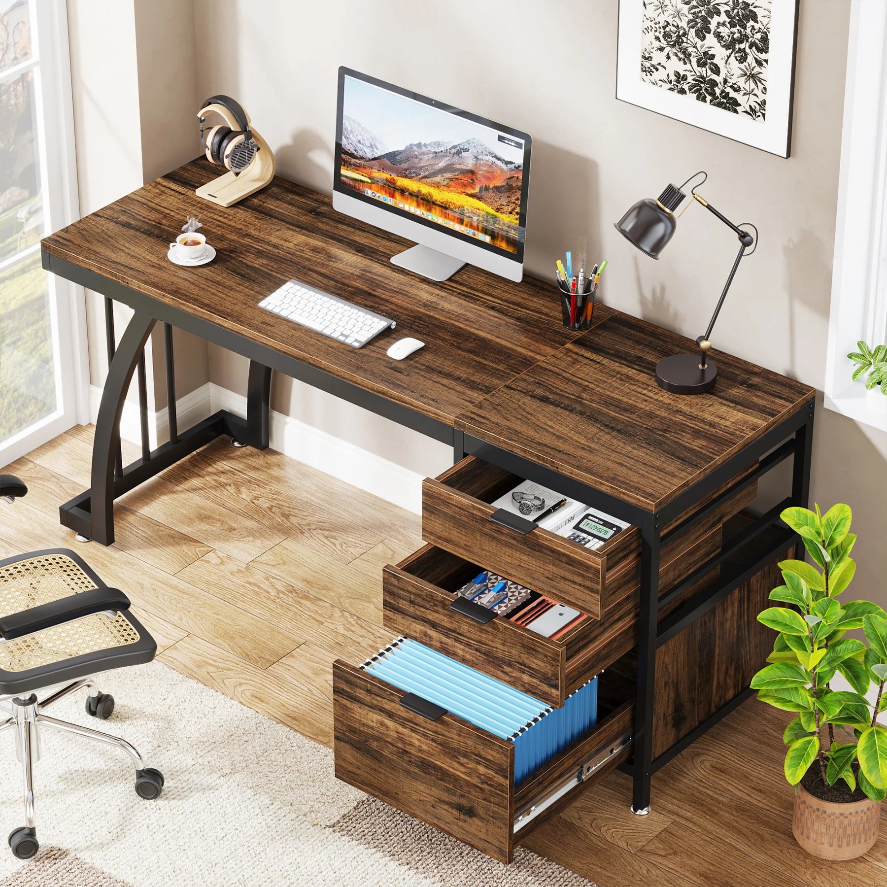 Three Drawer Computer Desk