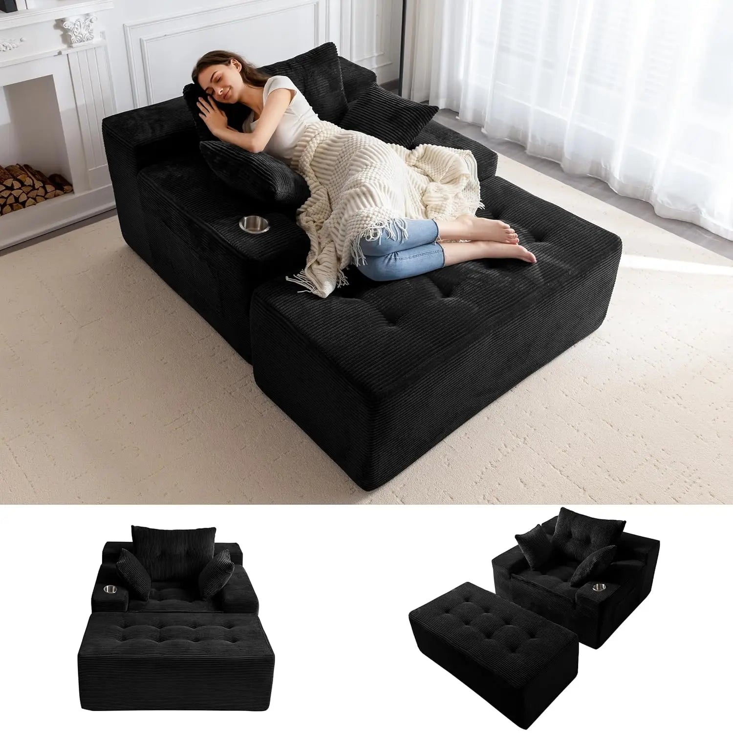 Oversized Chaise Lounge Sofa