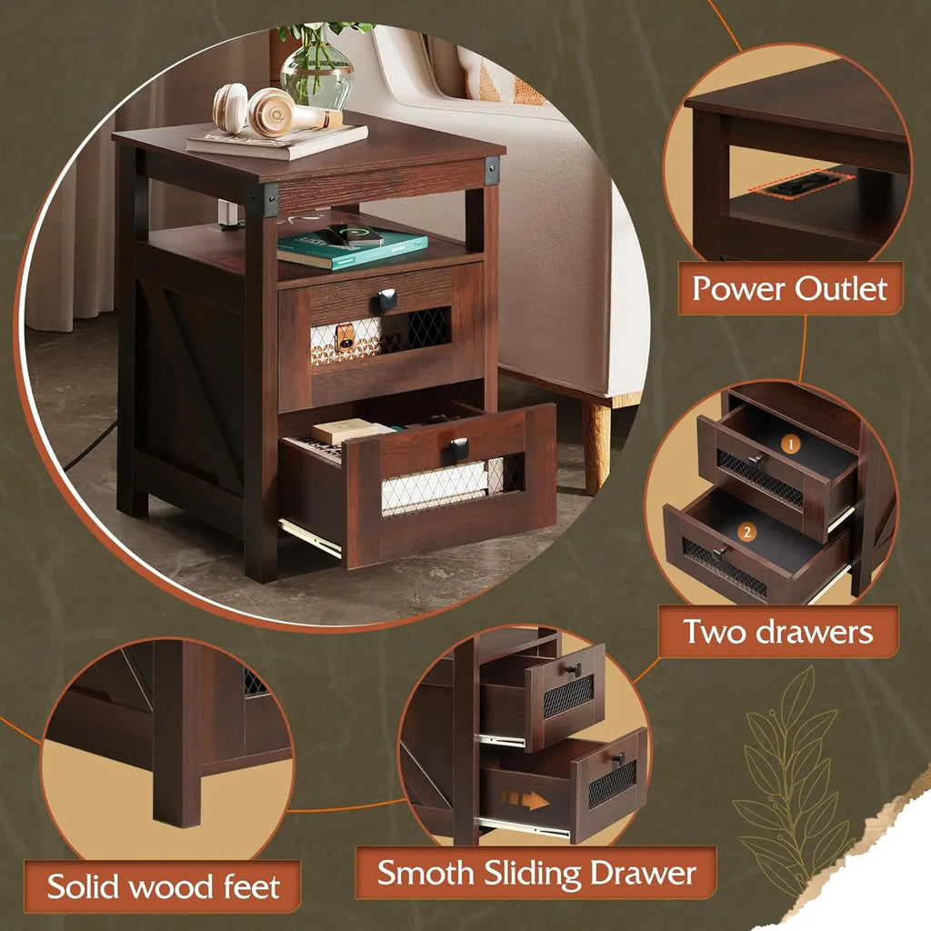 Nightstand with Charging Station