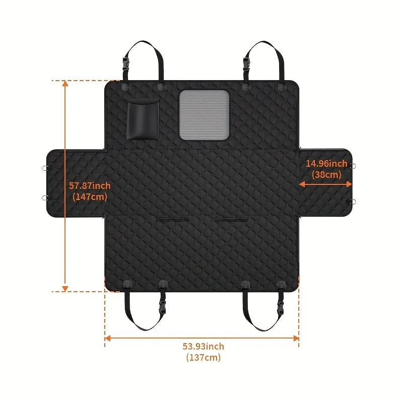 Dog Car Seat Cover With Storage Pockets