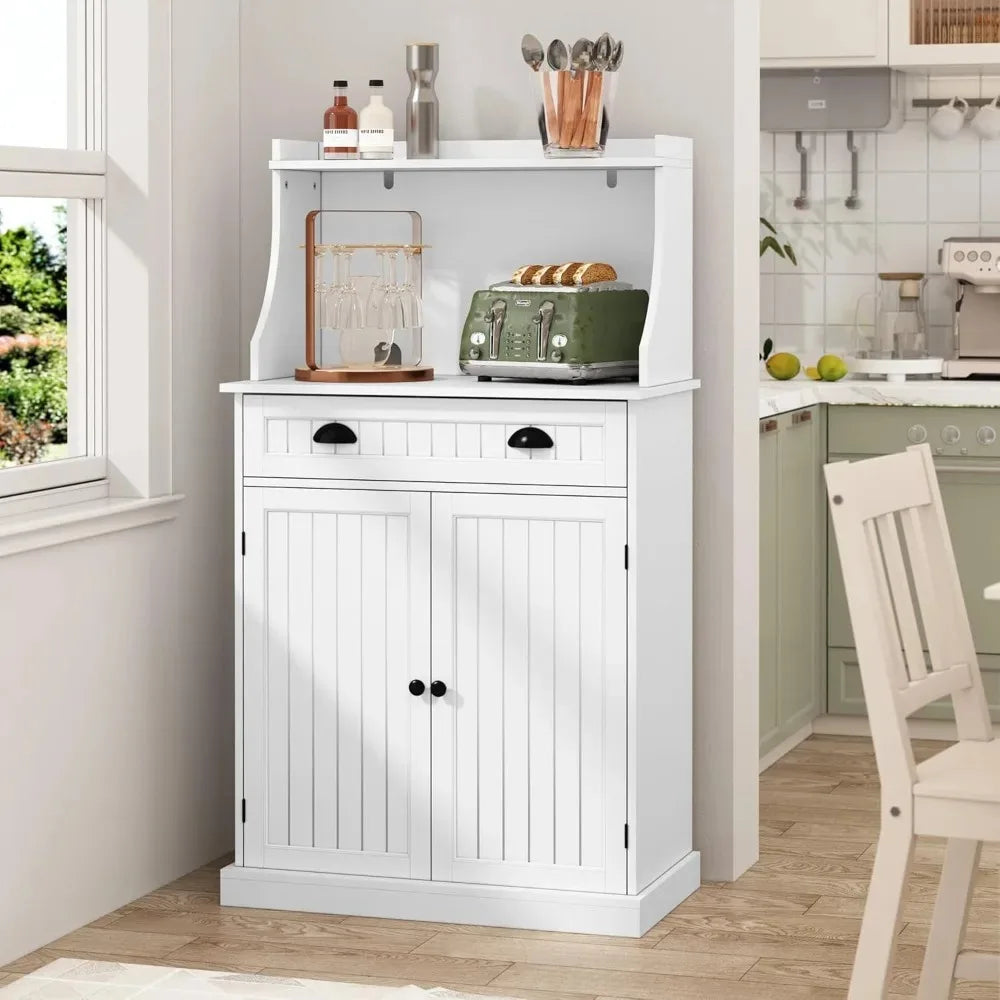 54" White Kitchen Microwave Cabinet