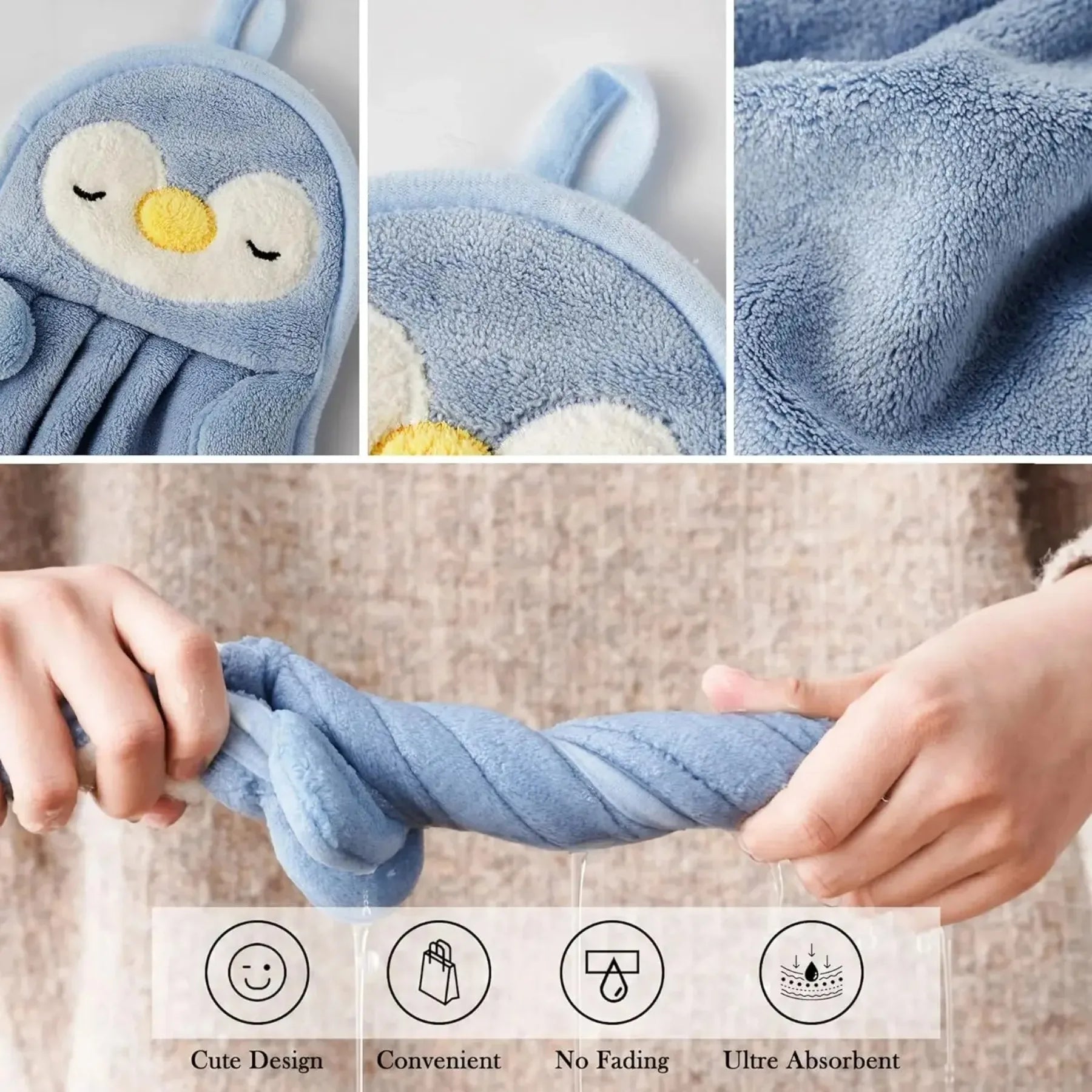 Cute Animal Kids Toddler Hand Towels