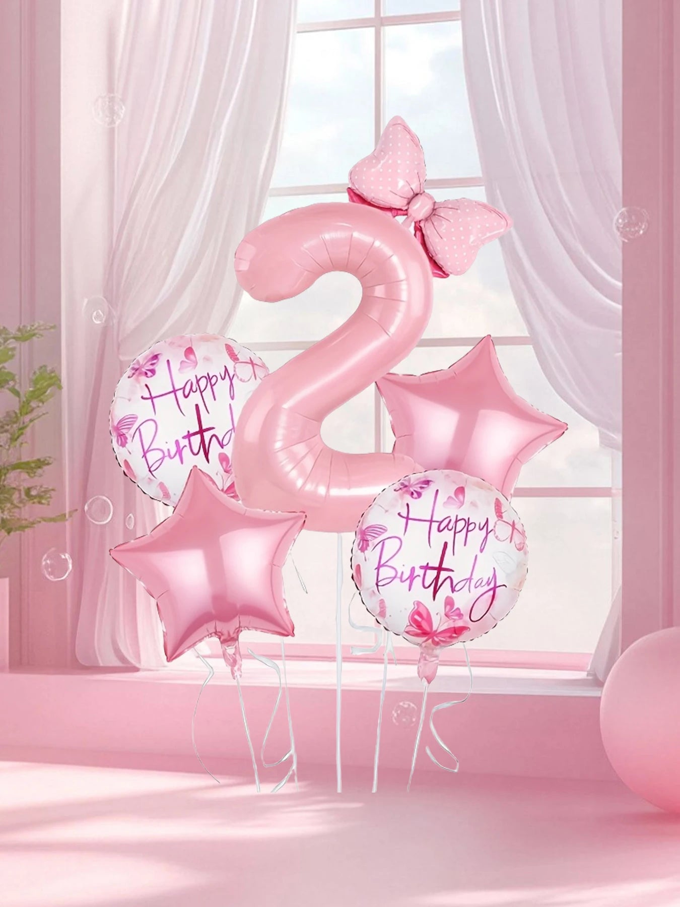 Pink Foil Number Balloons