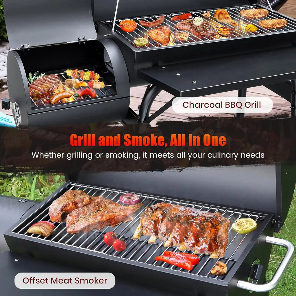 Spacious Barrel Charcoal BBQ Grill