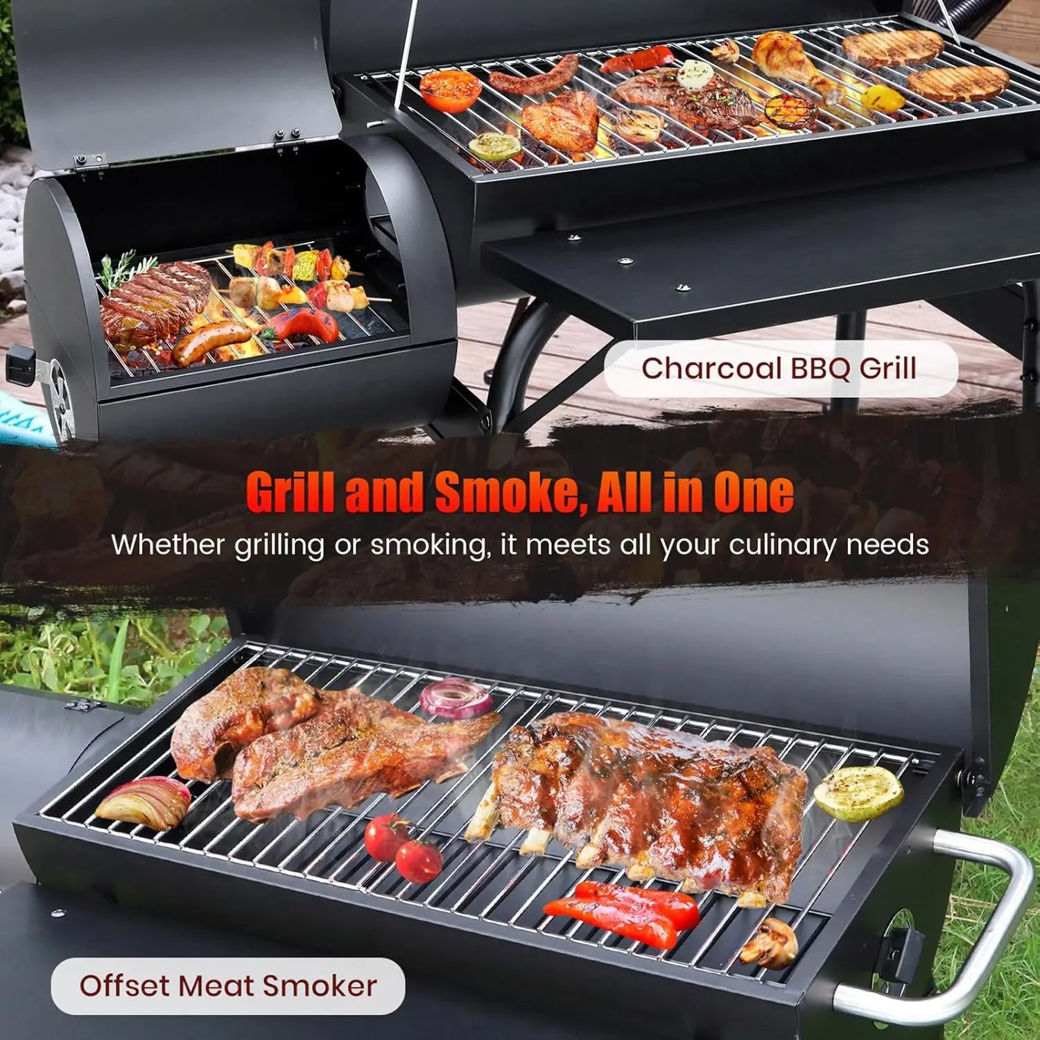 Spacious Barrel Charcoal BBQ Grill