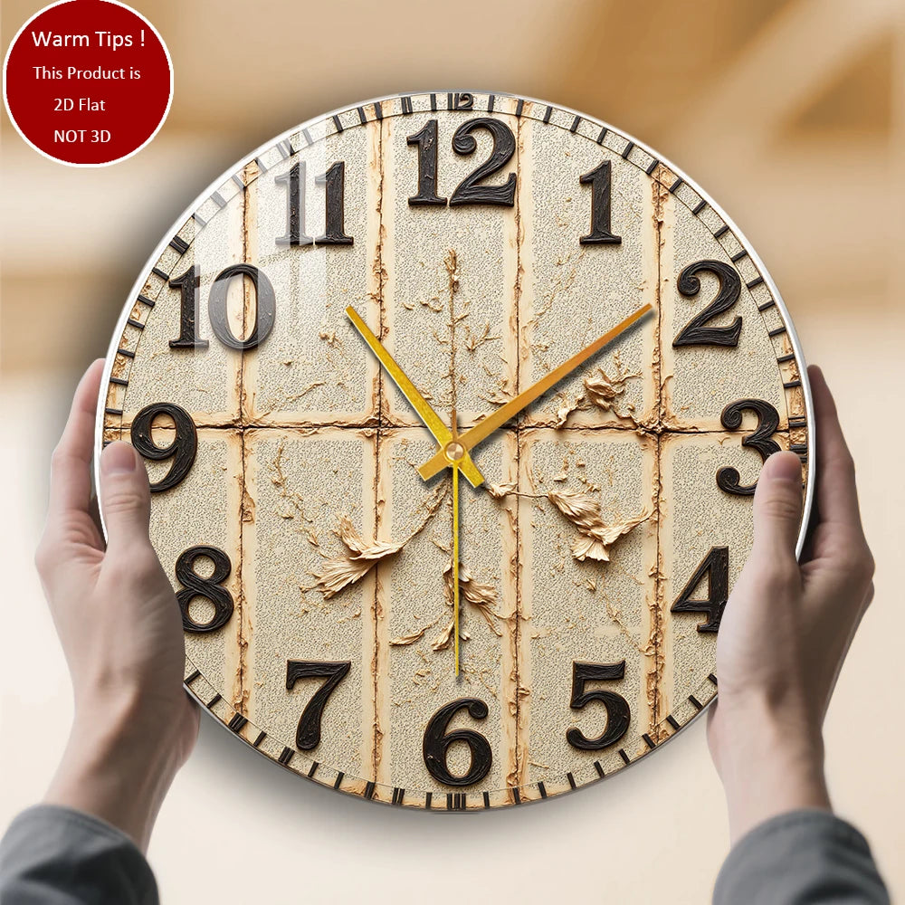 Tempered Glass Wall Clock Vintage