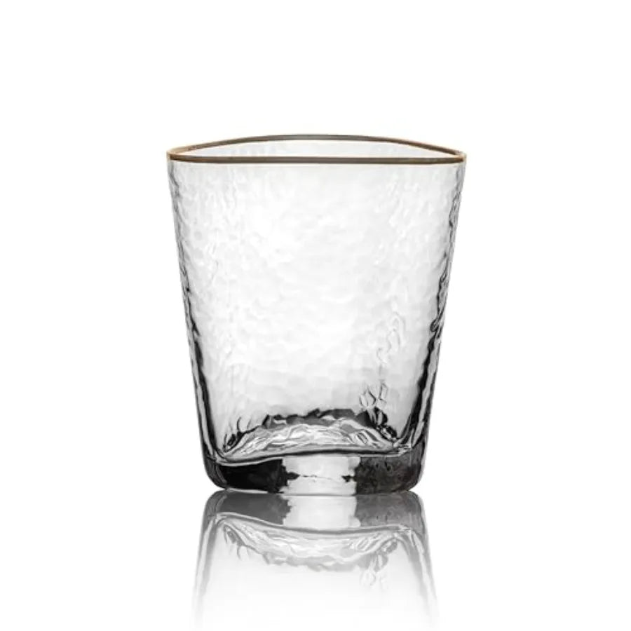Gold Rimmed  Lowball Glasses 10 oz Set of 4