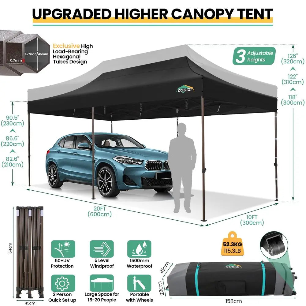 10x20 Pop up Canopy Without Sidewall