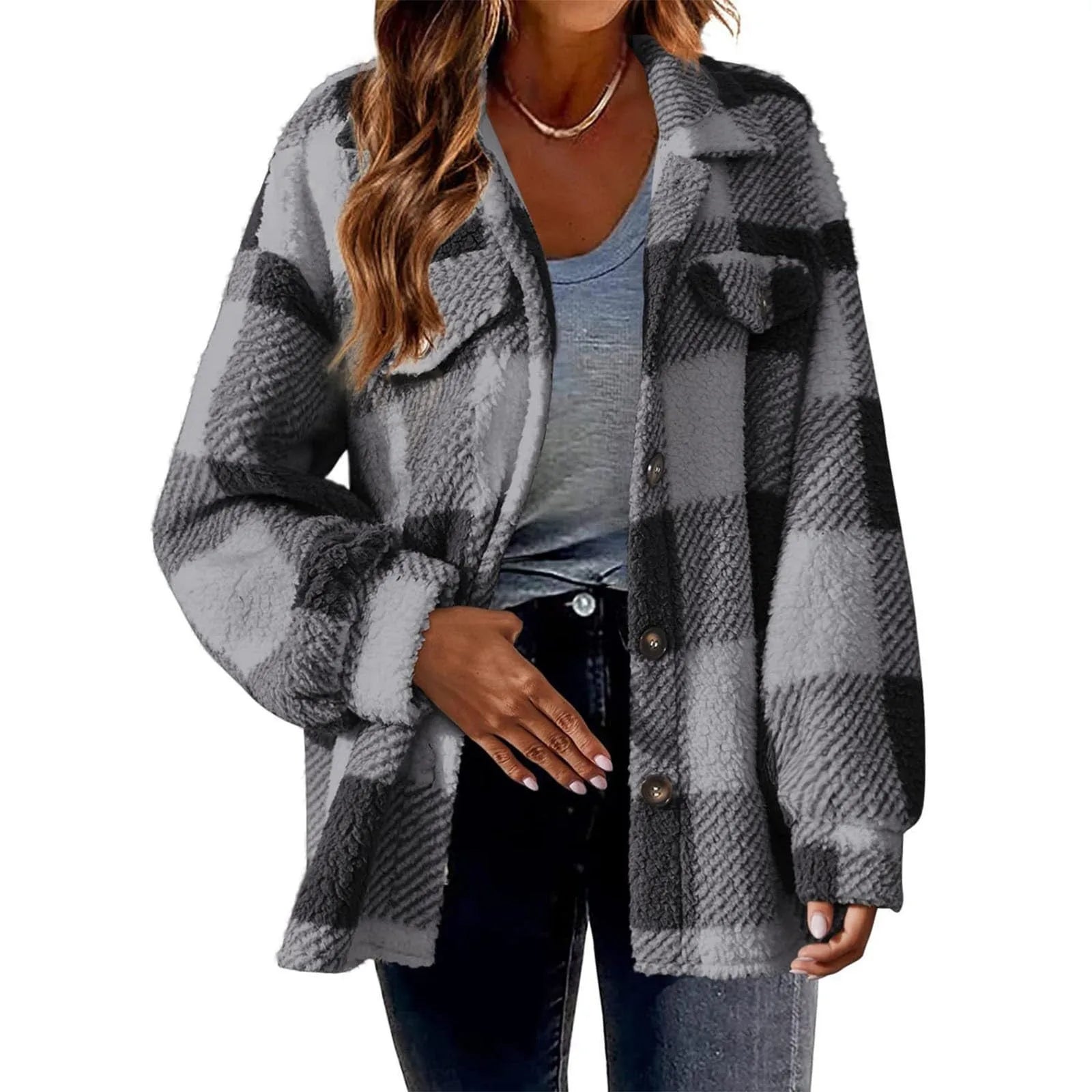 Oversized Warm Fleece Shirt