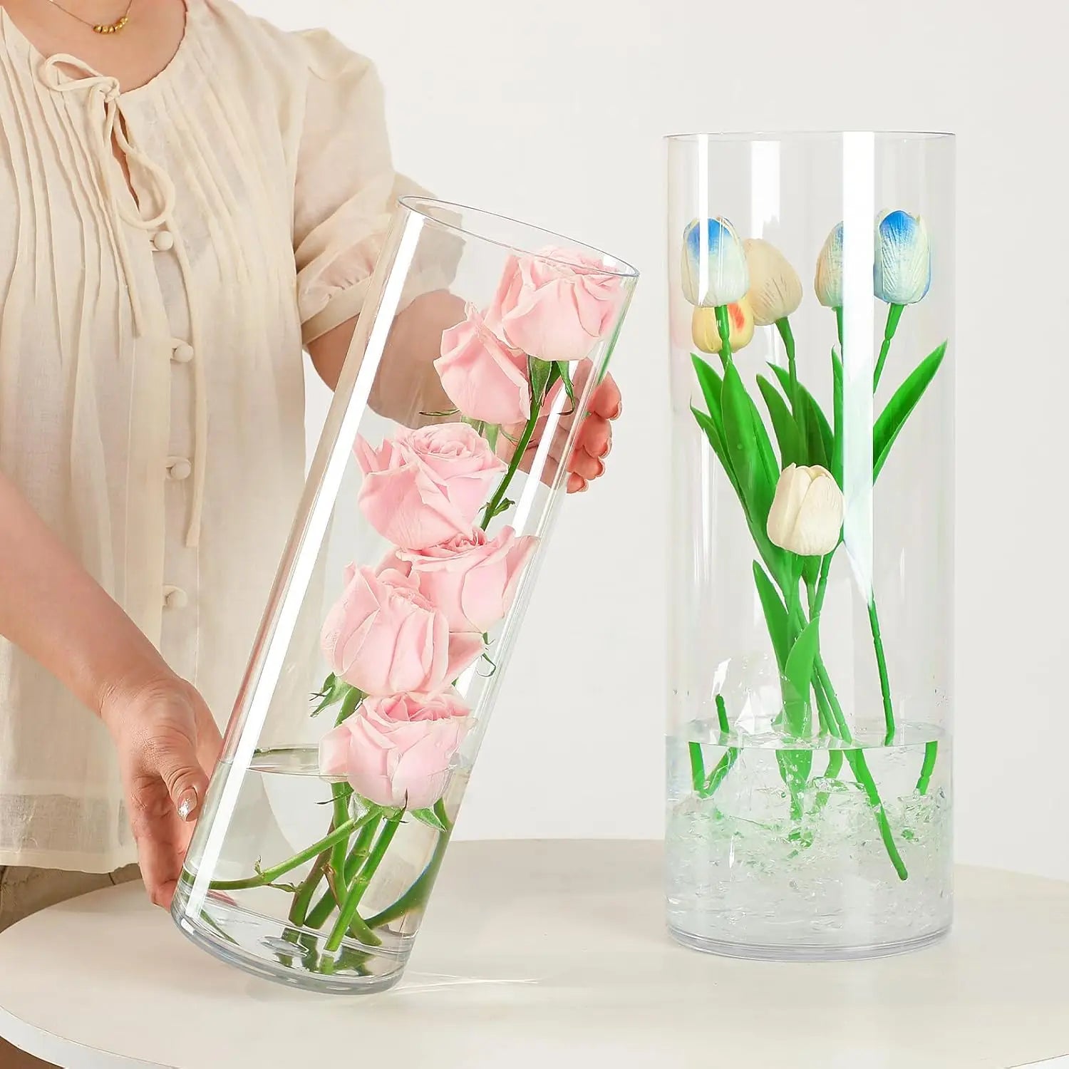 Extra Large Clear Acrylic Cylinder Vase