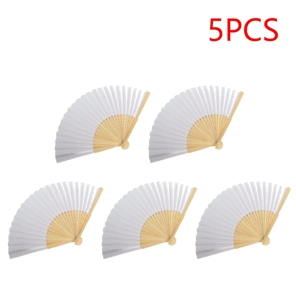 1-50PCS  Bamboo Folding Fan