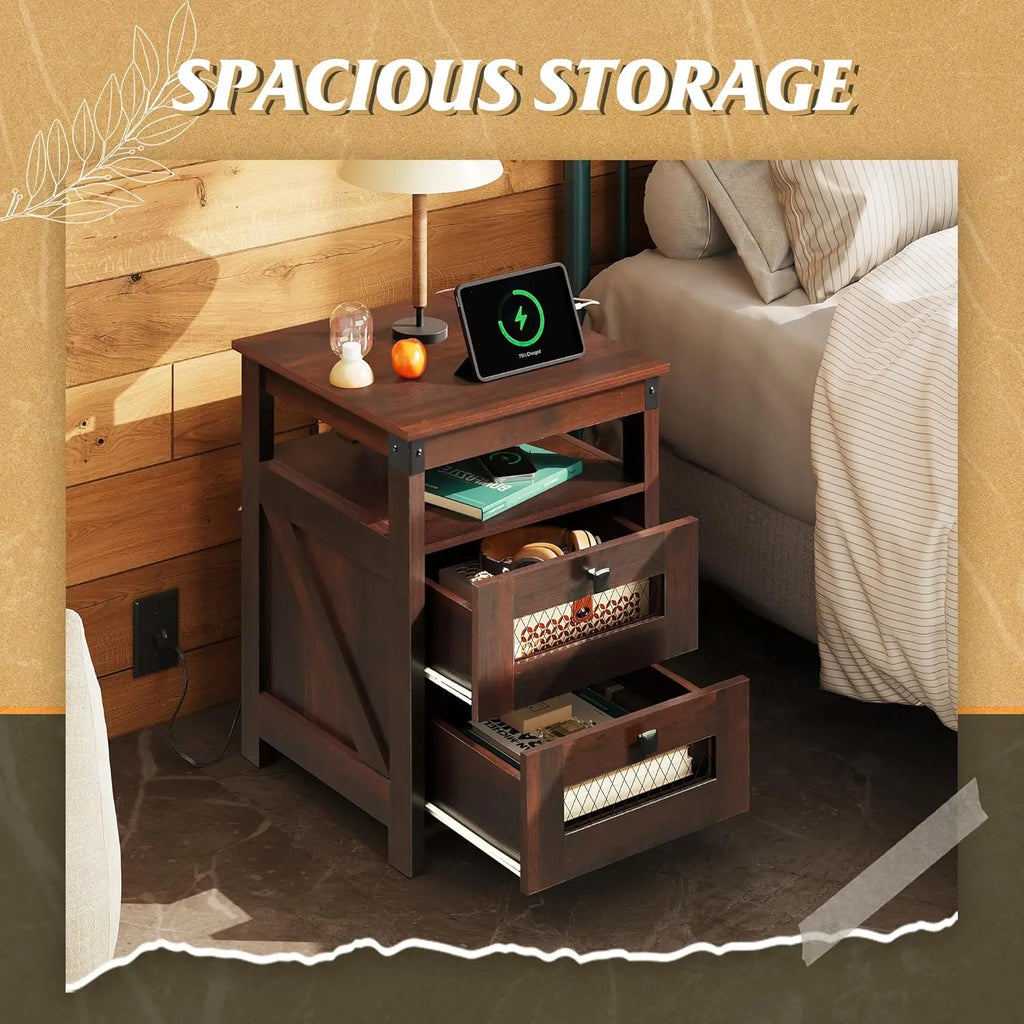 Nightstand with Charging Station