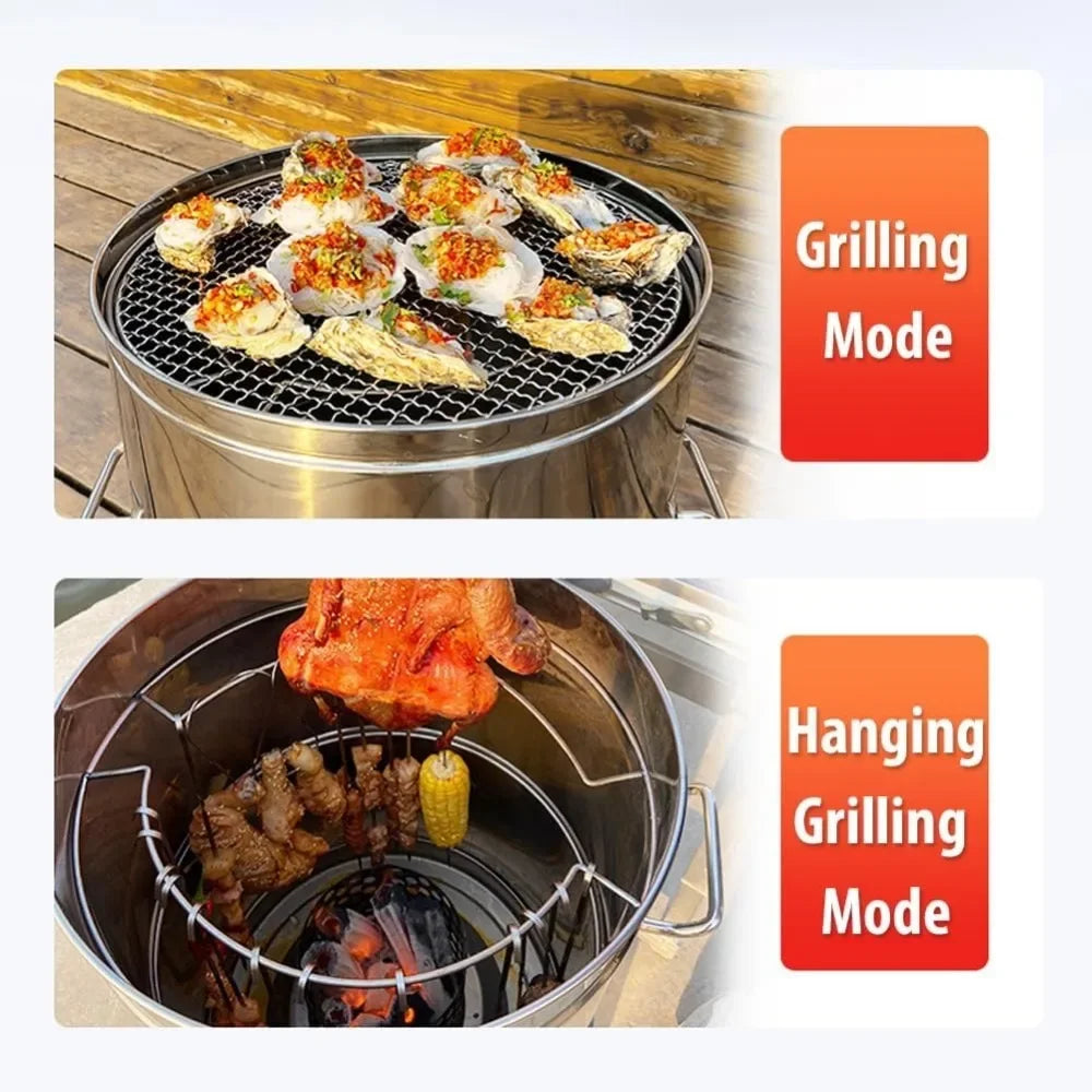 Large Portable Smokeless Charcoal Grill