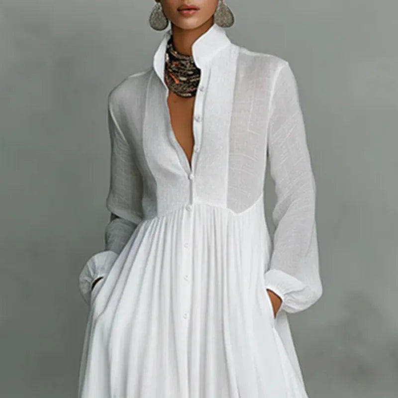 French Elegant High Waist Swing Long Dress