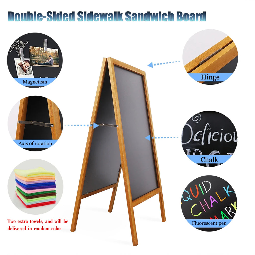 Double-Sided Chalkboard Easel Magnetic