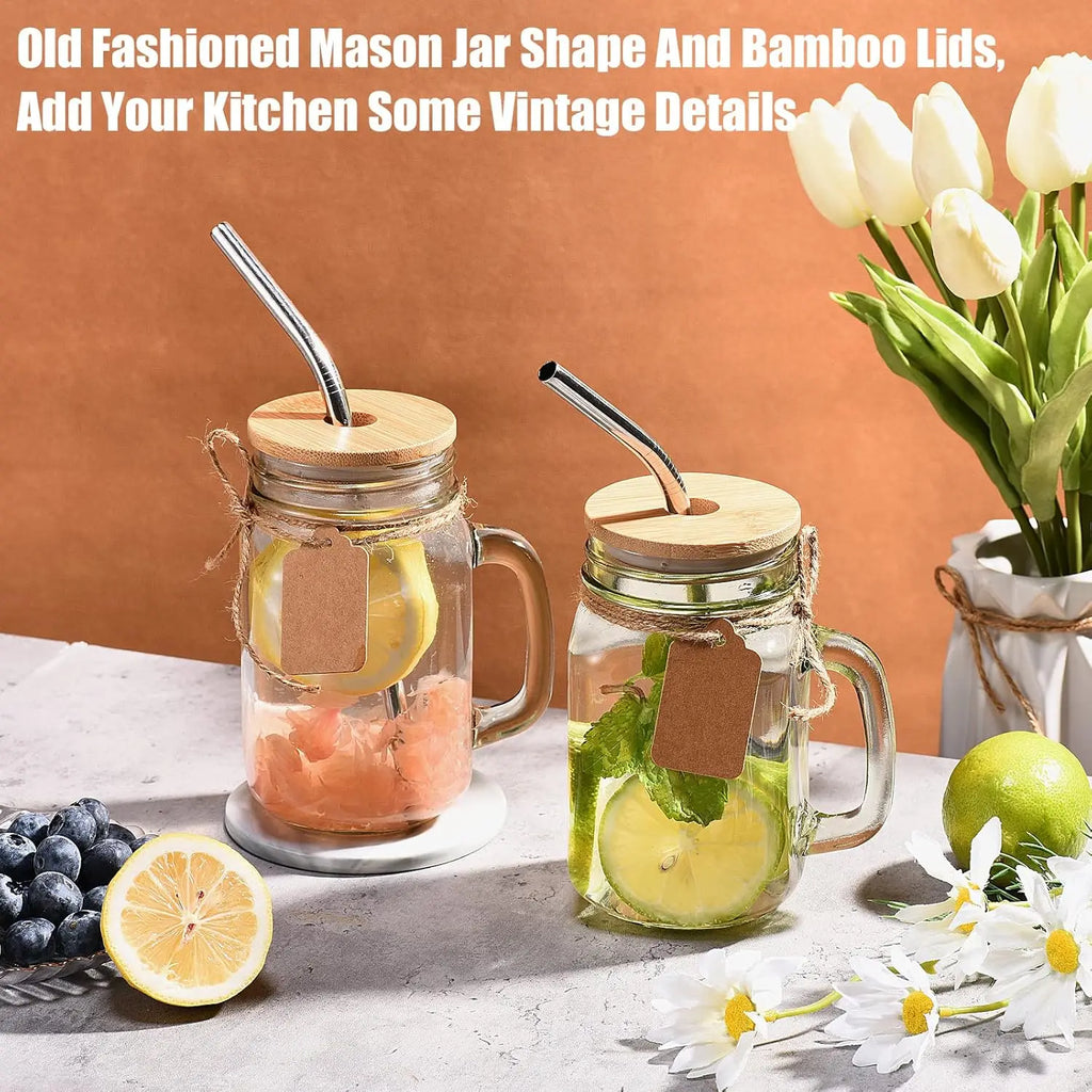 Mason Jars with Handle, Set of 12