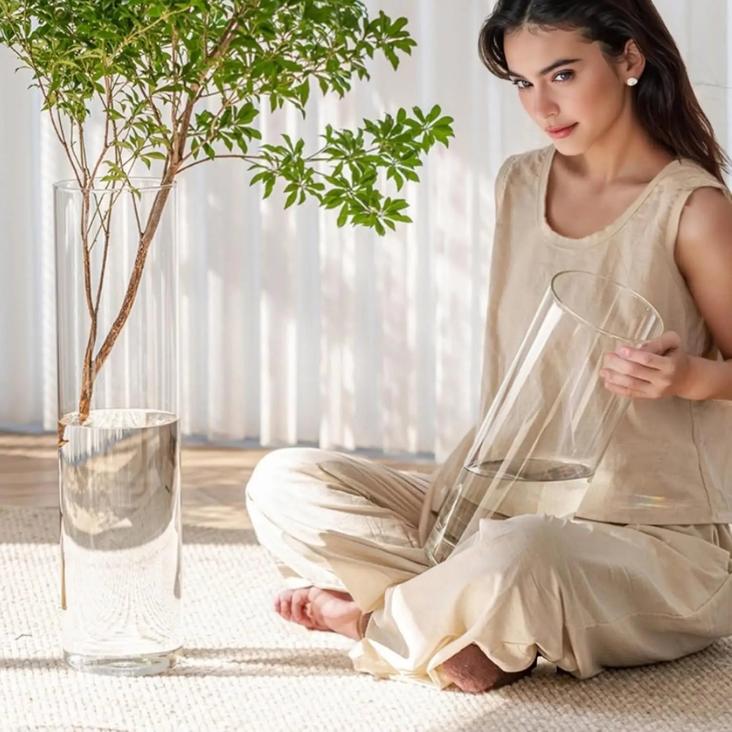 Extra Large Clear Acrylic Cylinder Vase